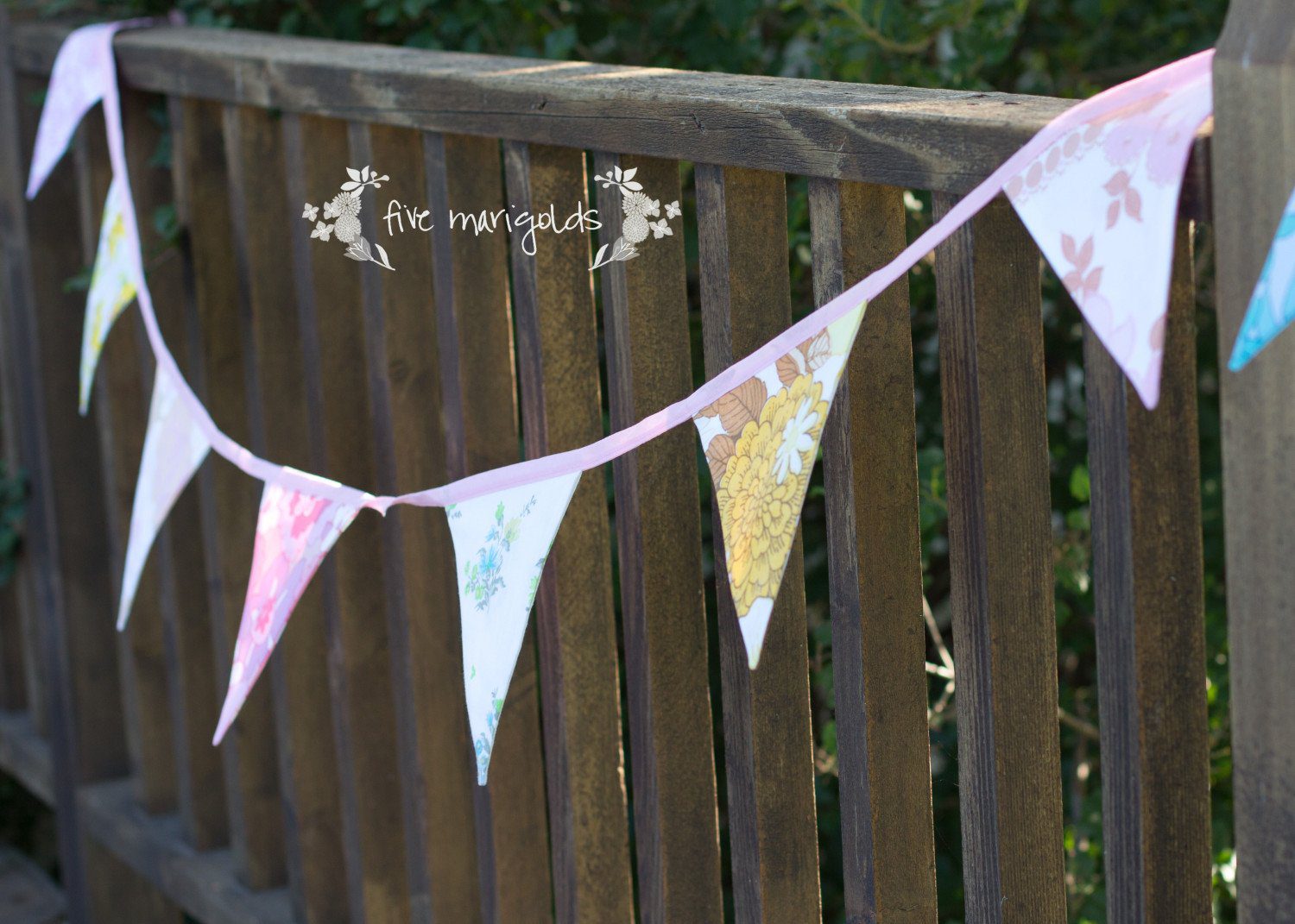 bunting made from vintage sheets