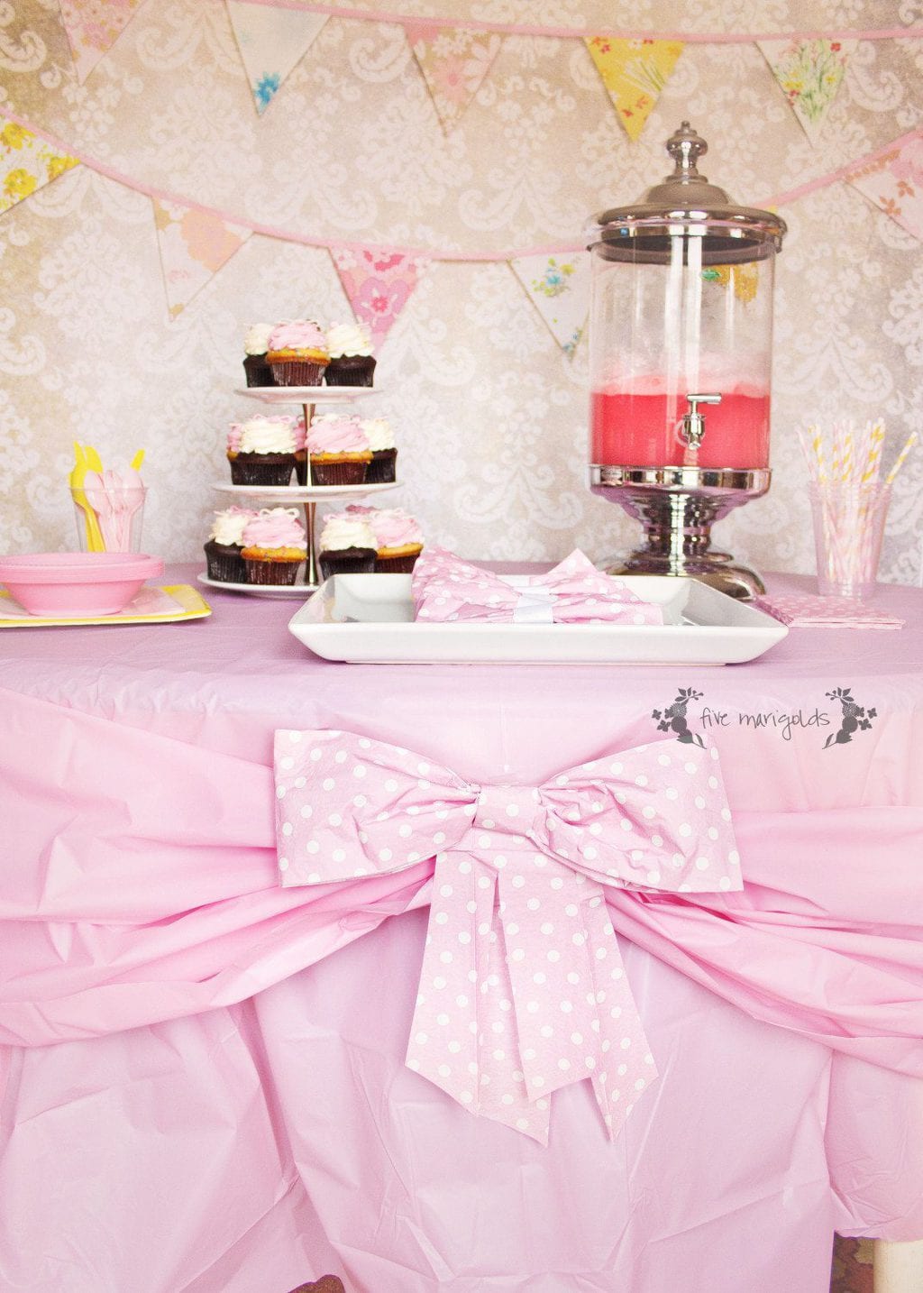 Baby Girl Bow Birthday Party | Five Marigolds
