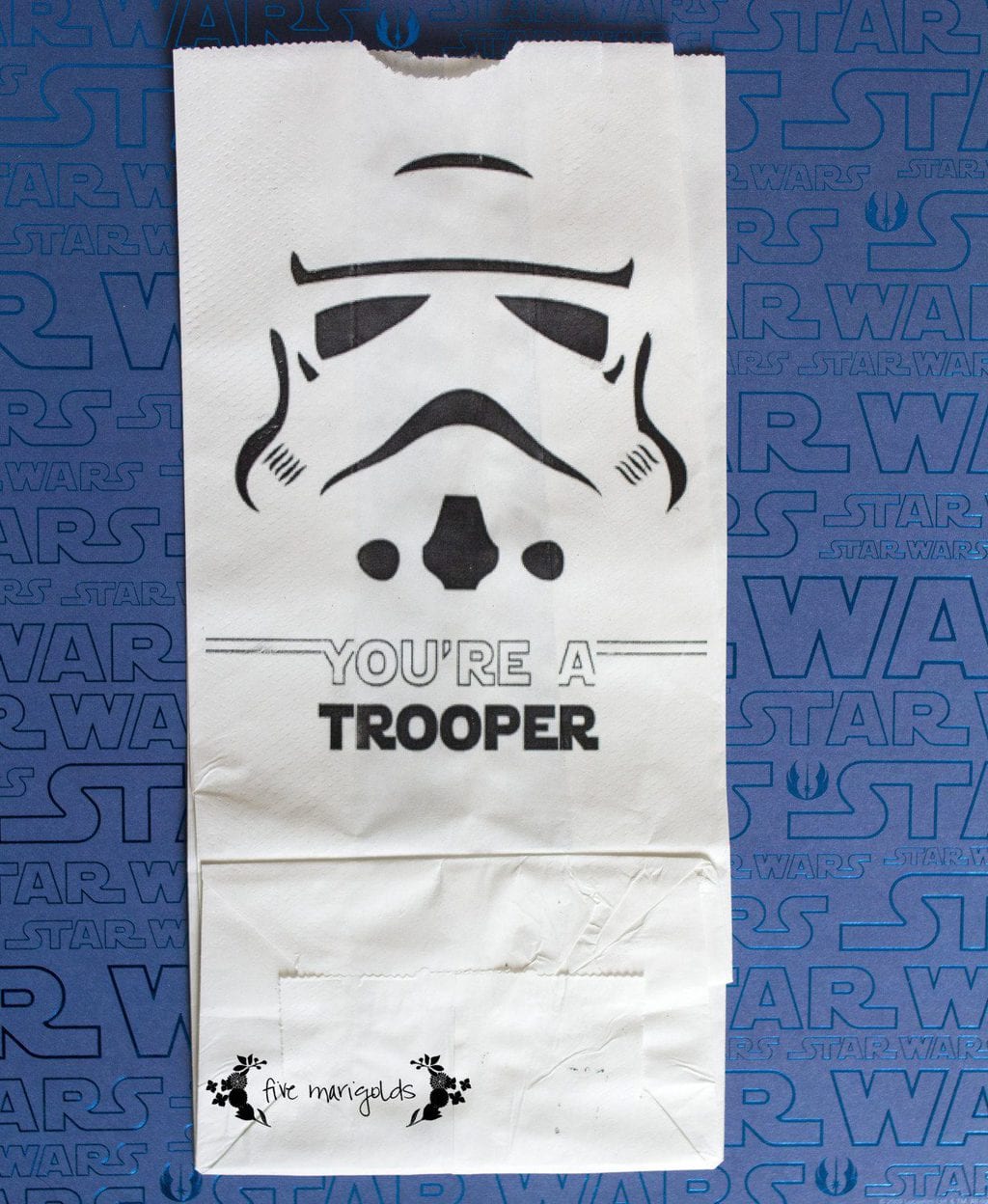 Free Printable Star Wars Storm Trooper Favor Bags | Five Marigolds