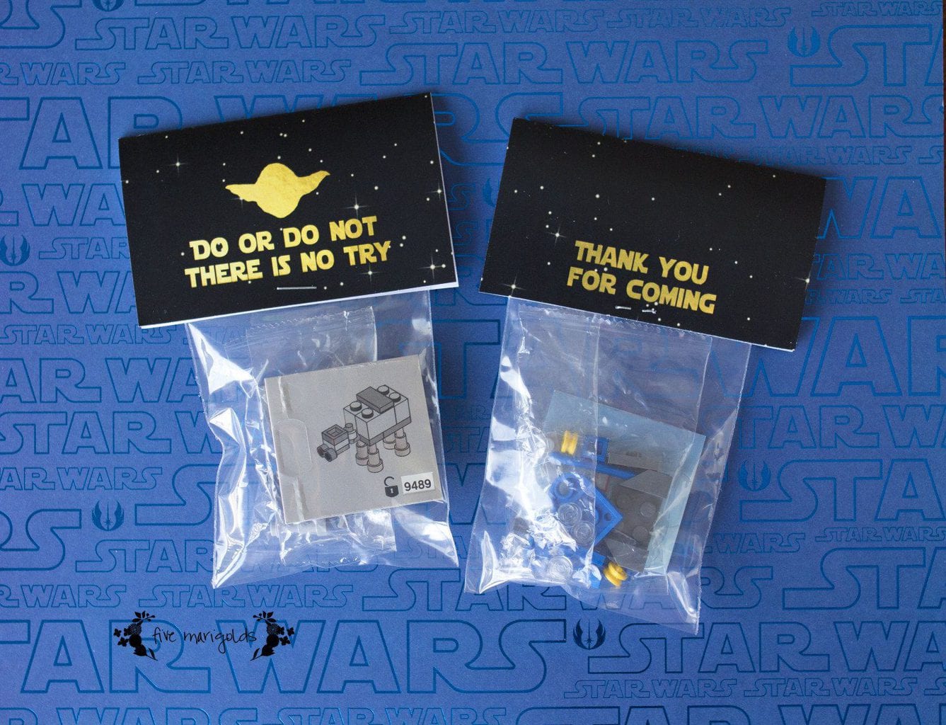 Star Wars Lego Advent Calencar Birthday Party Favors with Printable Tags| www.fivemarigolds.com