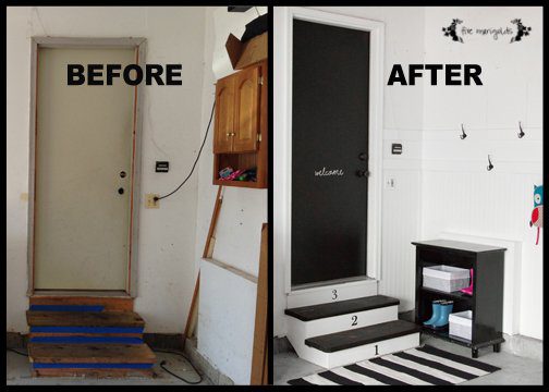 I can't believe the difference this garage to mudroom transformation made on such a small budget!
