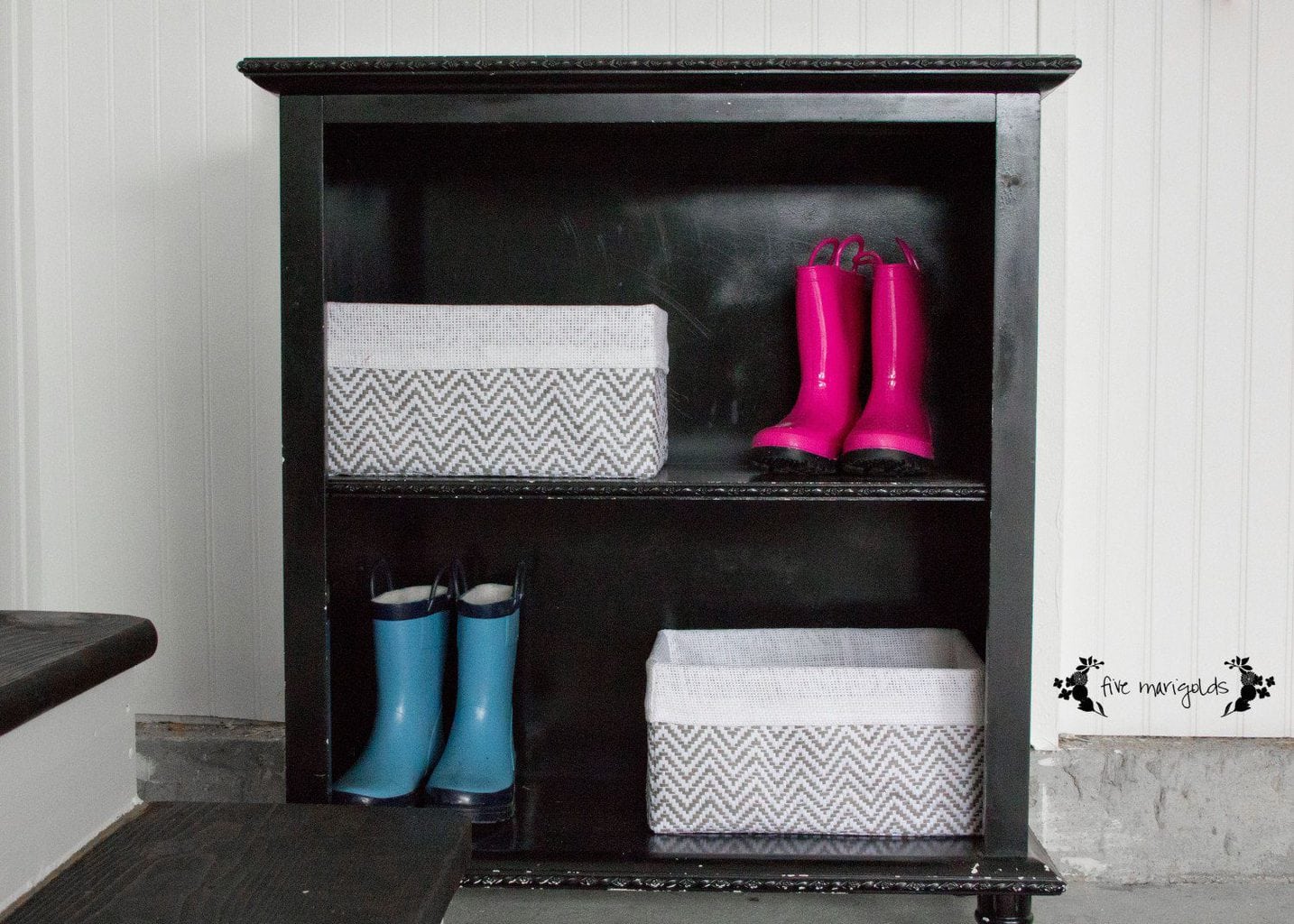 I can't believe the difference this garage to mudroom transformation made, on such a small budget!