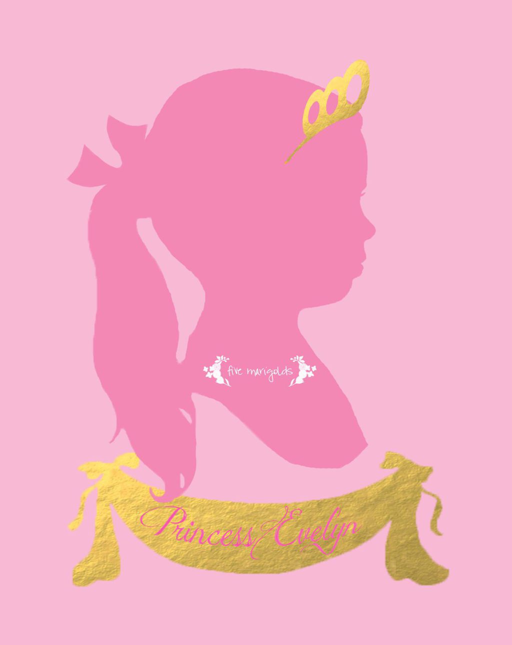 DIY Birthday Princess Silhouette Tutorial | www.fivemarigolds.com