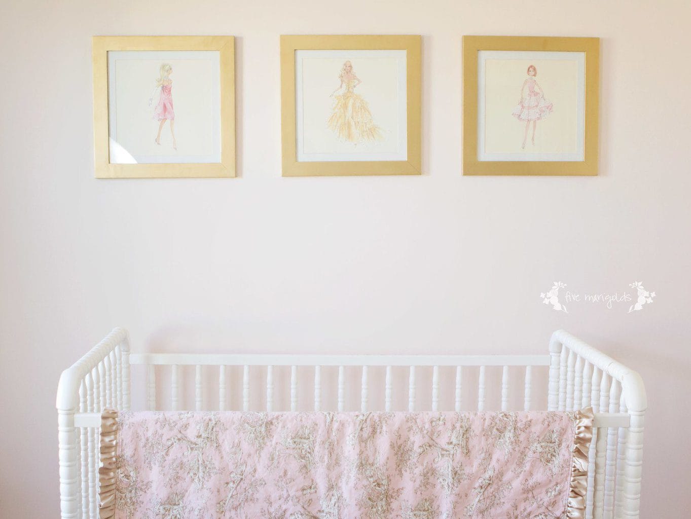 Sophisticated Nursery Art For 15 Five Marigolds