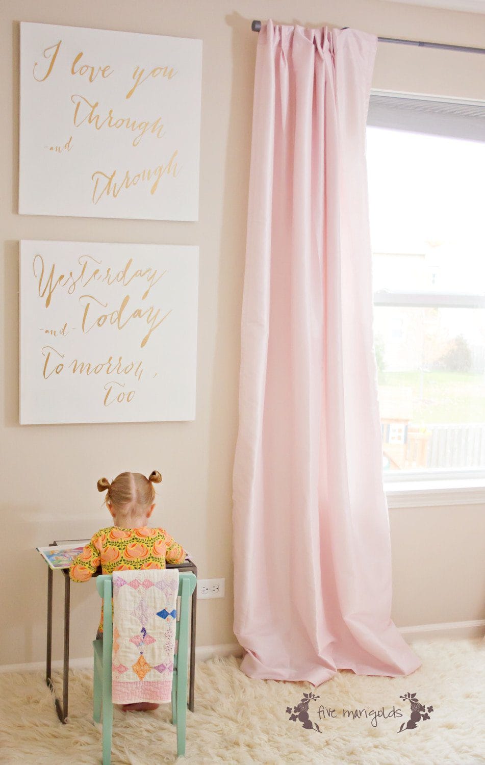 DIY Canvas for Baby Nursery: I Love You Through and Through | Five Marigolds