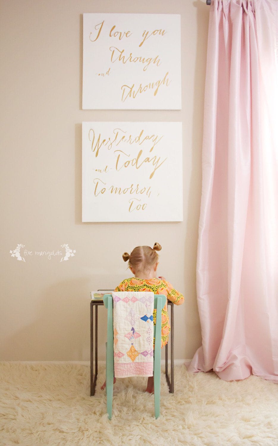 Diy Canvas I Love You Through And For Big Girl Room Five Marigolds