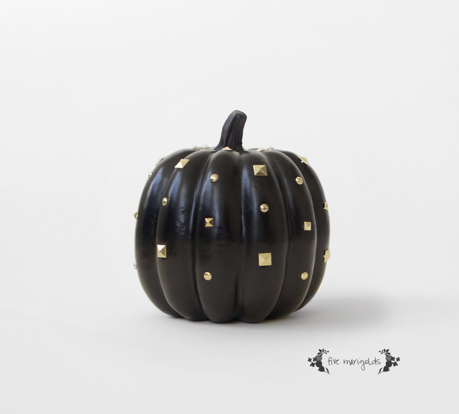 Black Stud Halloween Pumpkin | Five Marigolds