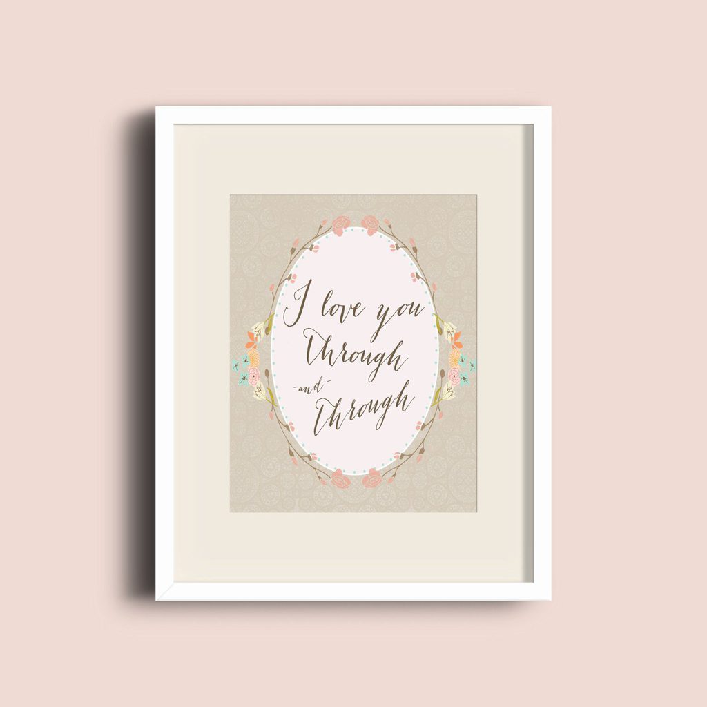I love You Through and Through Free Printable Artwork Download | Five Marigolds