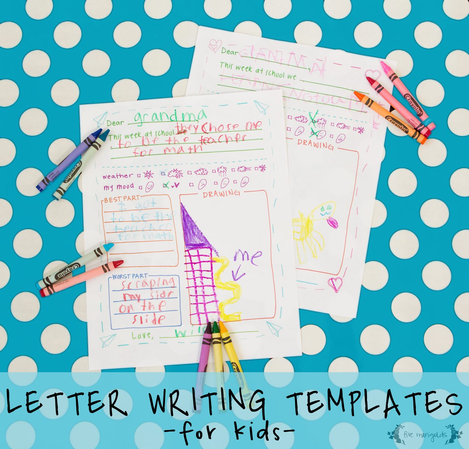 Free Printable Letter Writing Templates for Grandma Pen Pal Five