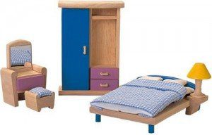 Plan Toy dollhouse bedroom furniture | Five Marigolds