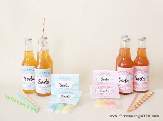 I "Soda" Think You're Sweet Free Valentine's Day Printable - Five Marigolds