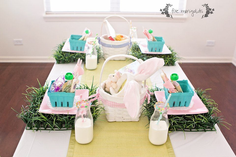 Simple Easter Tablescape for Kids | Five Marigolds