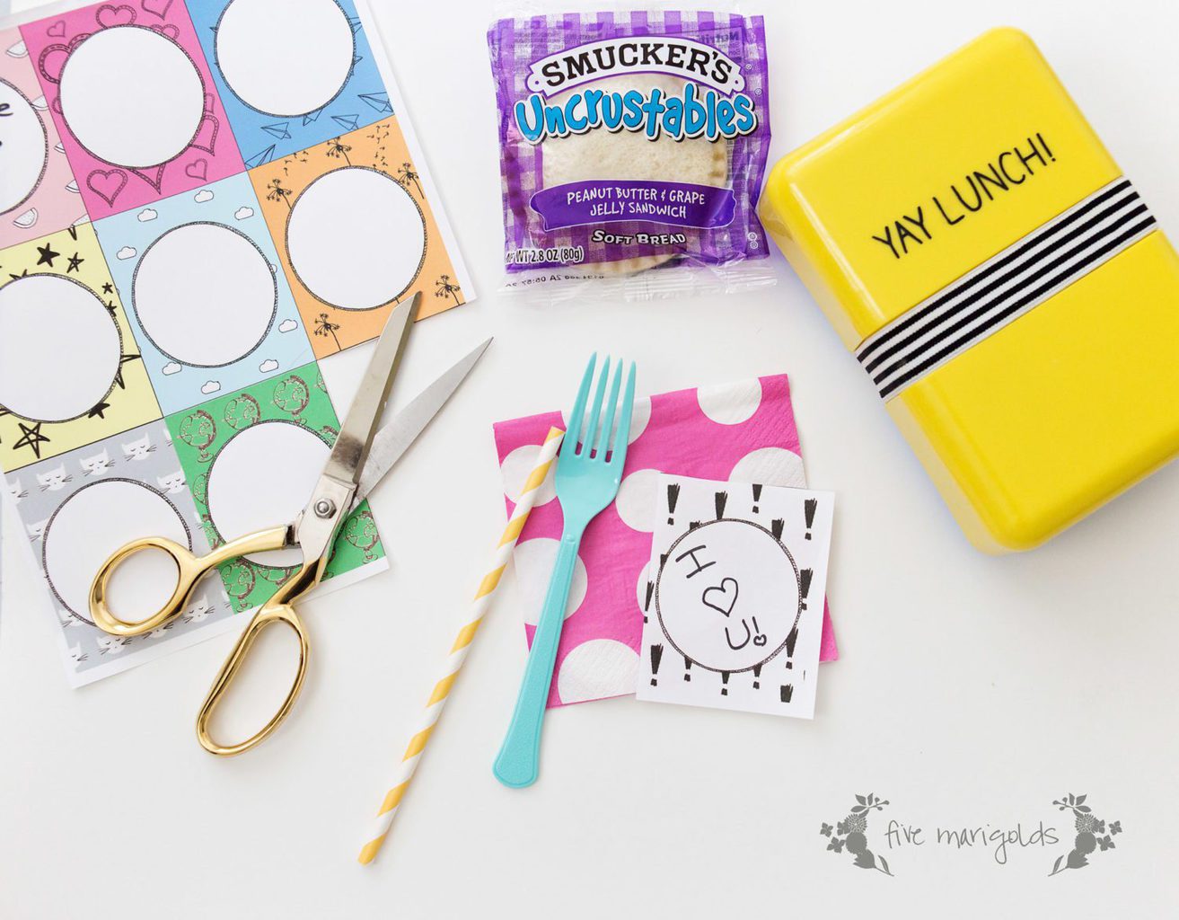 Fill In The Blank Lunchbox Notes Printable | Five Marigolds