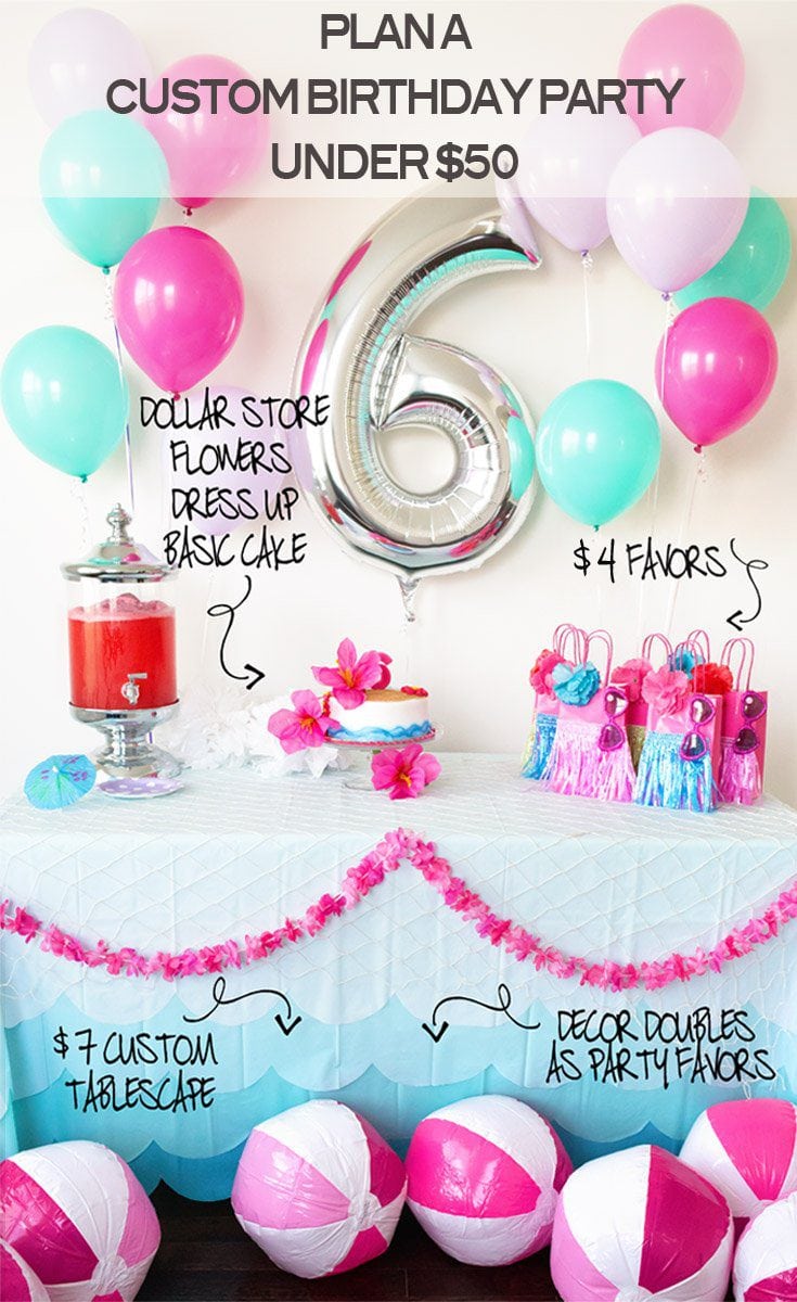 How to Throw a Custom Malibu Barbie Pool Party Birthday for Under $50