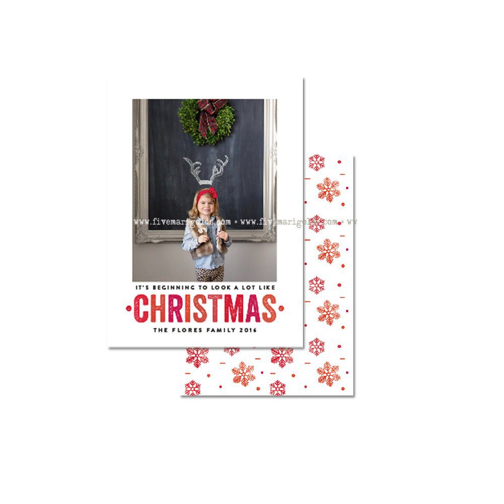 10 Christmas Card Ideas You Should Steal + Free Template Card | Five Marigolds