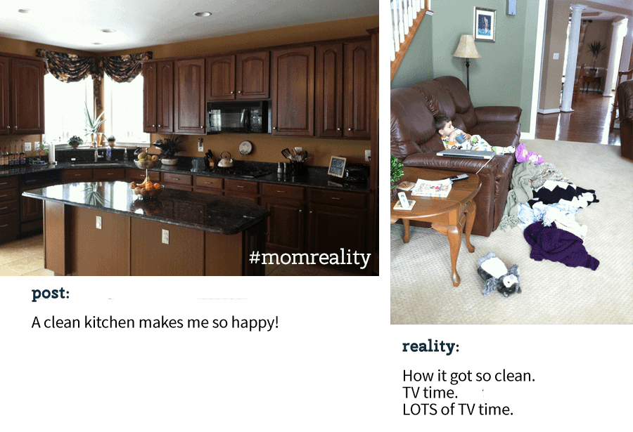 Join the #momreality movement, keeping it real with other moms and going beyond the carefully photoshopped version of our lives. 
