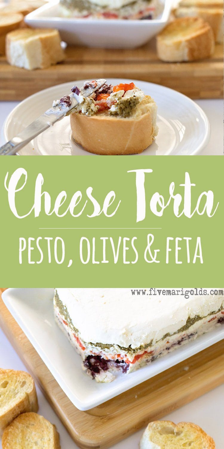 Pesto, Olive and Roasted Red Pepper Cheese Torta #ad #LeakProofStorage