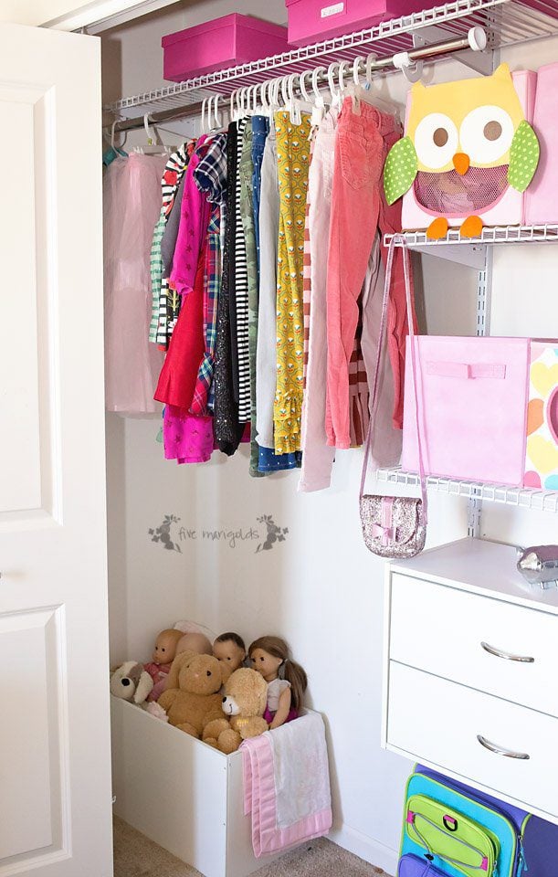 Girl's Room Closet Organization Before and After #WinterizeYourClosets #ad