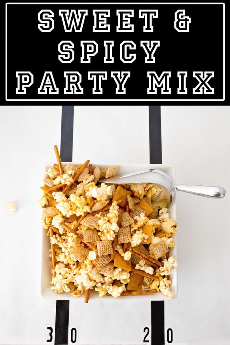 Sweet and Spicy Party Mix Recipes | Five Marigolds #ad #AllStarSnackBar 