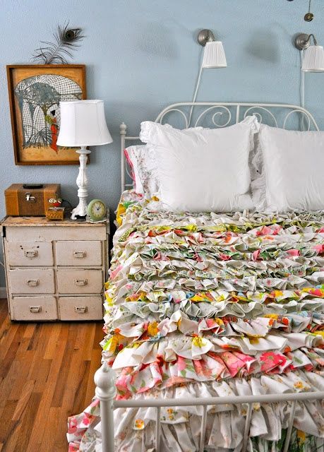 bedding made from vintage sheets