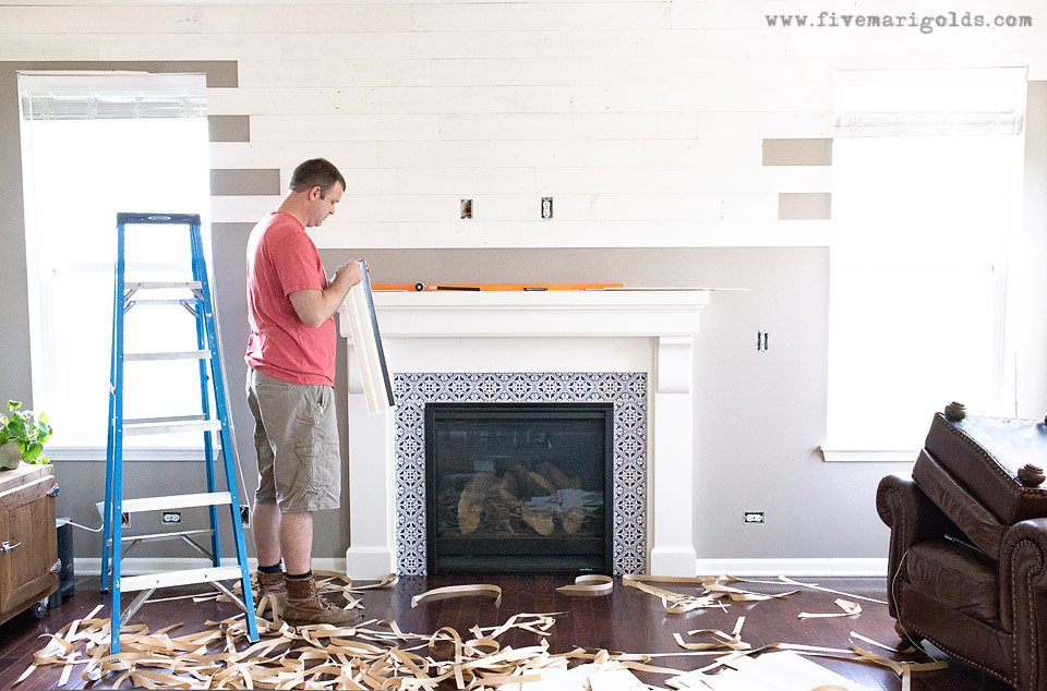 White Wood Feature Wall with Stikwood | Five Marigolds