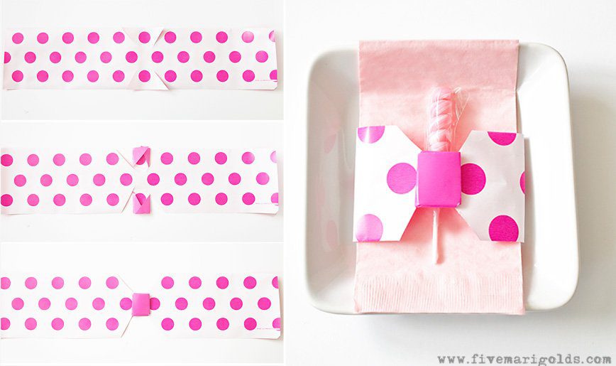 This pink flamingo pool party is adorable! Love the idea for favor bags.