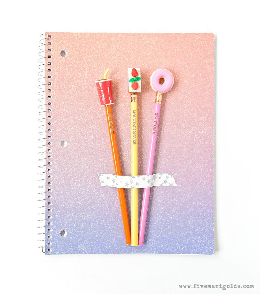 DIY School Supplies: Easy Custom Pencils and Toppers for BTS Gifts | Five Marigolds