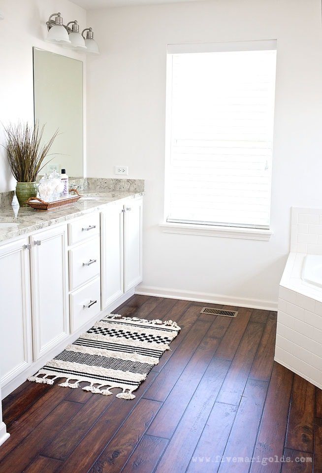 Master Bathroom Mini Makeover. One Bathroom, styled two ways for spring