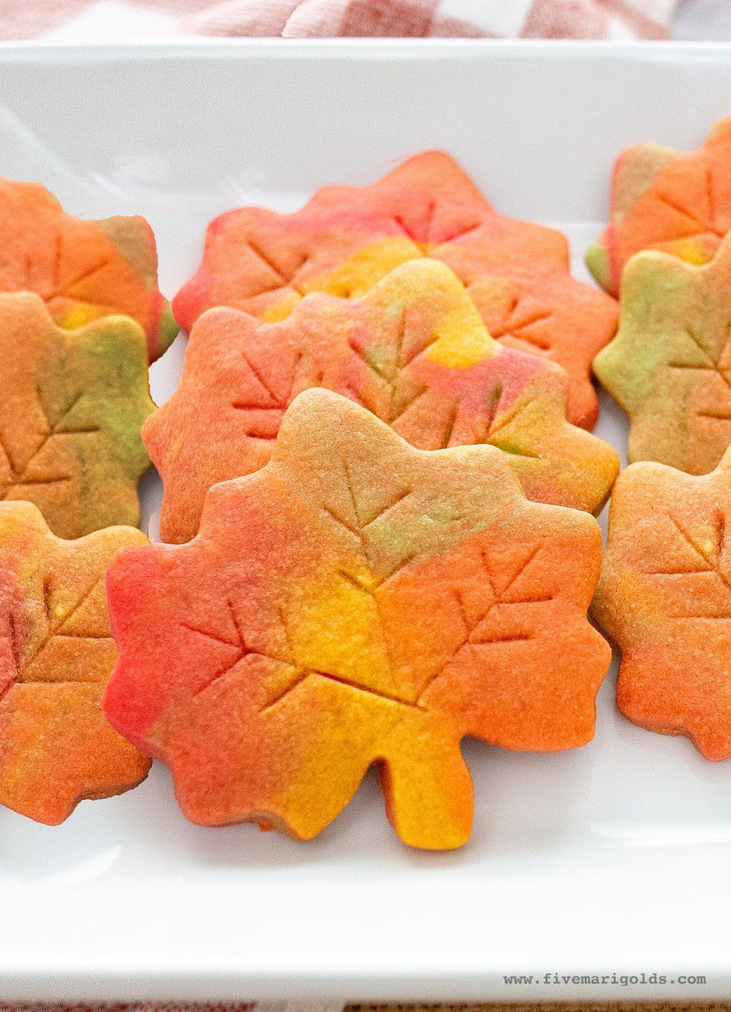 Marbled Fall Leaf Sugar Cookie Cutouts - Five Marigolds