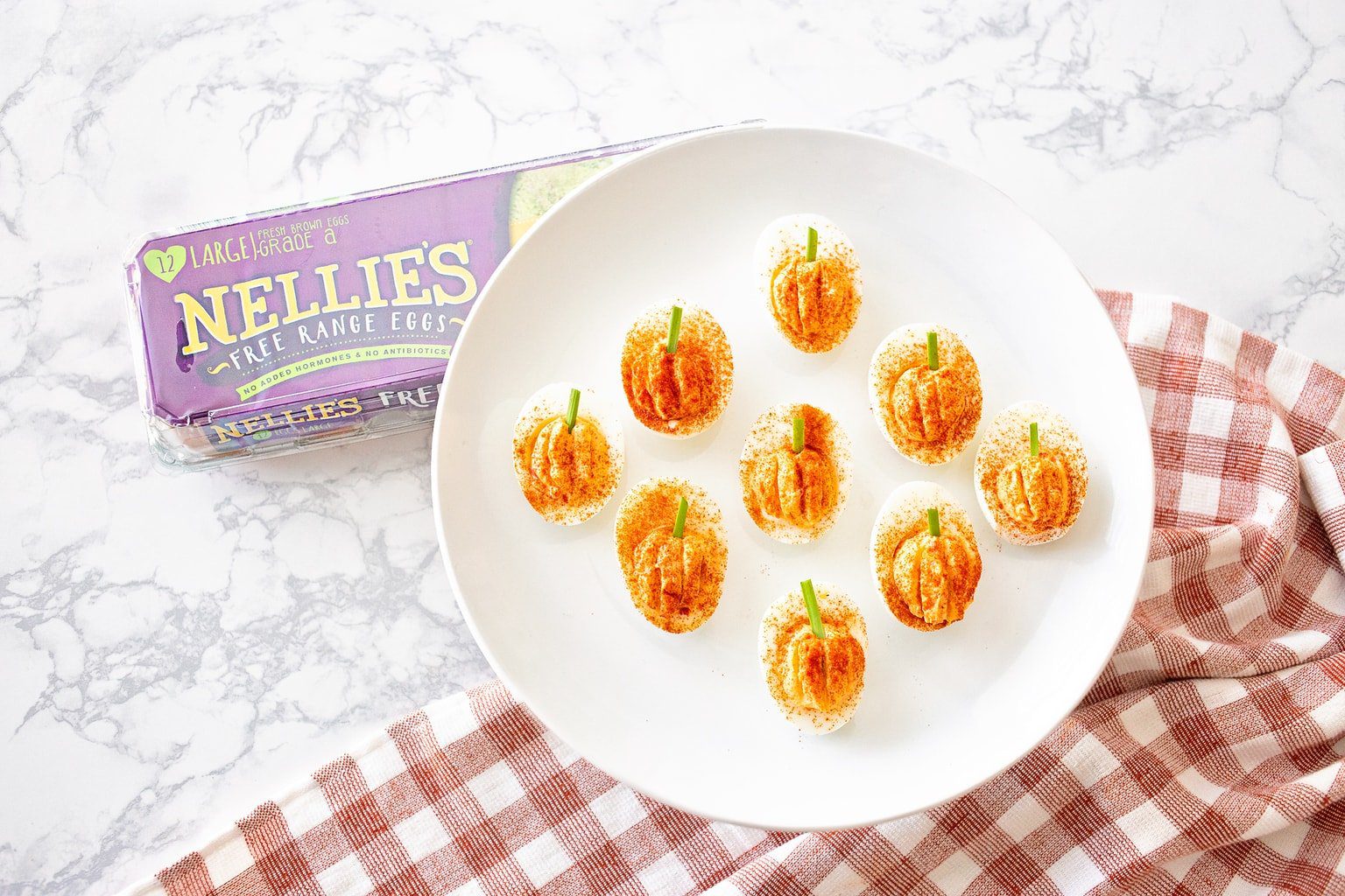 Roasted Red Pepper Deviled Egg Pumpkins Five Marigolds