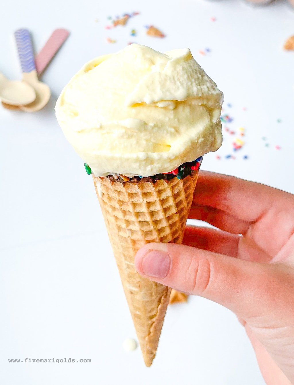 Marshmallow Ice Cream Recipe - Five Marigolds