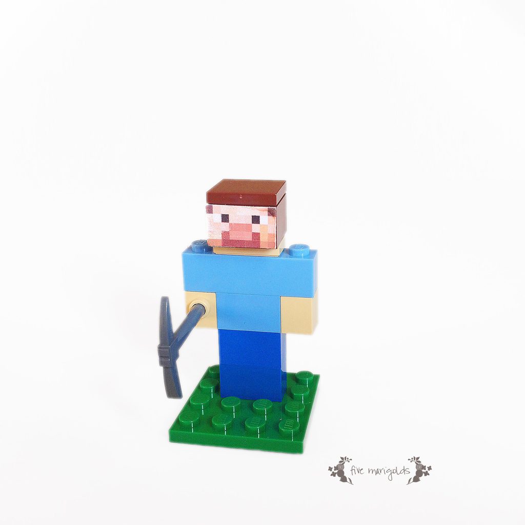 Minecraft Steve Lego Favor | Five Marigolds