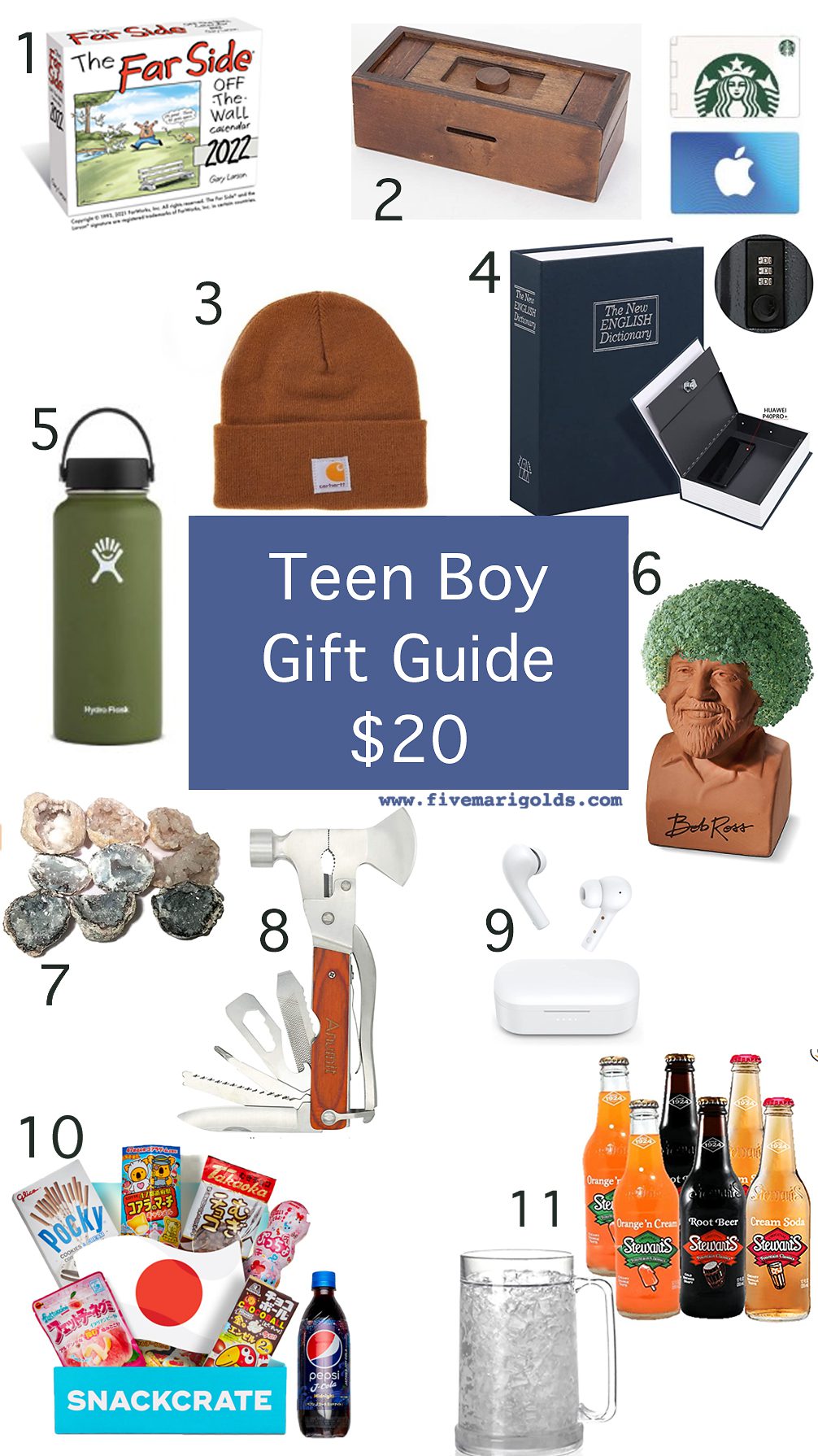 Teen and Tween Boy Gift Guide $20 or Less - Five Marigolds