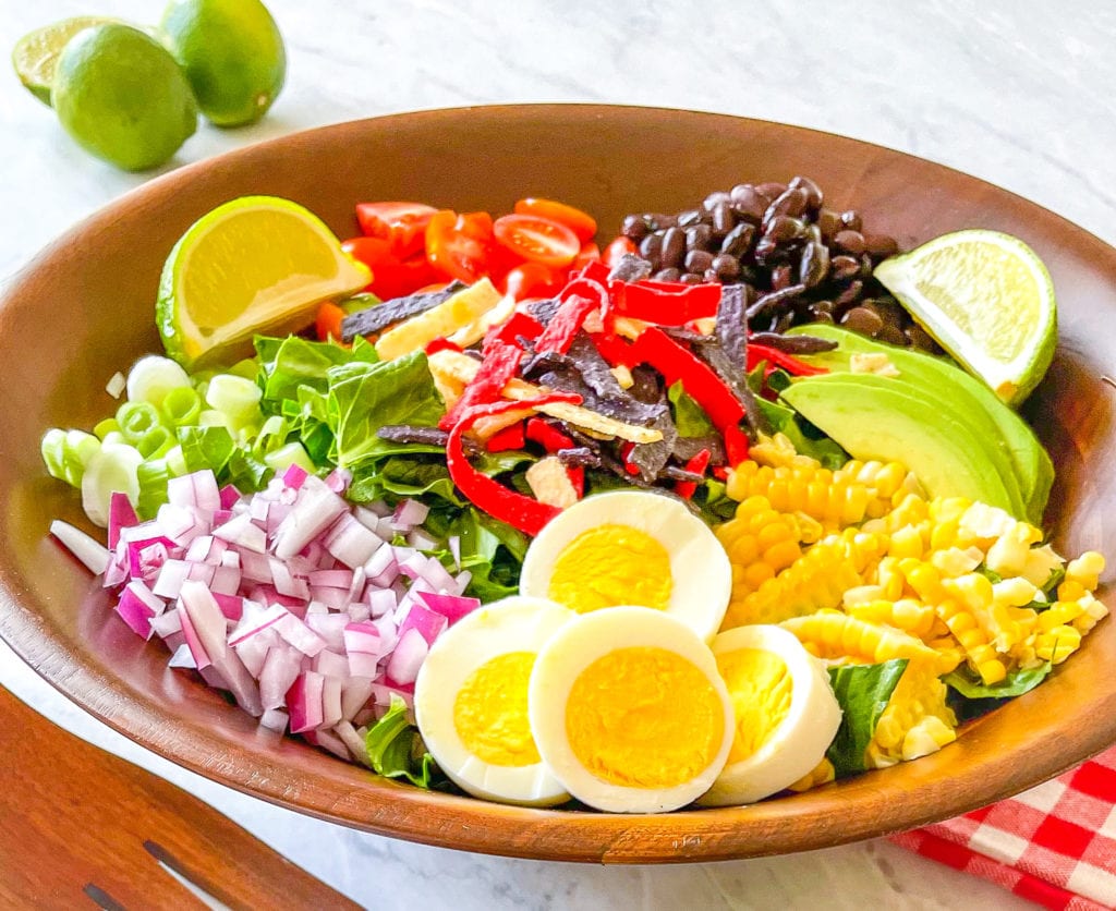 Southwest Salad with 2 ingredient Southwest Ranch dressing