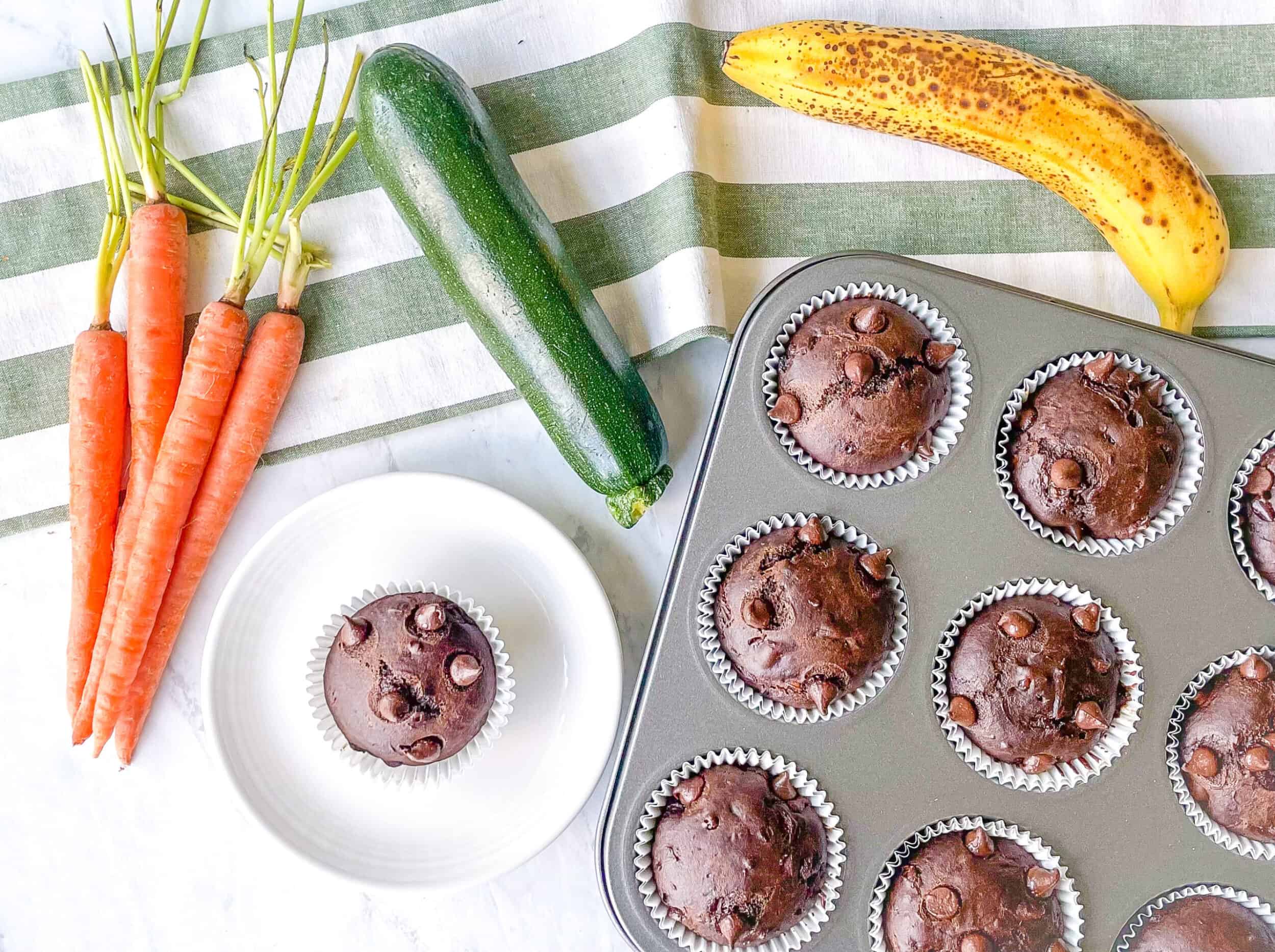 Chocolate Zucchini Carrot Muffins Five Marigolds