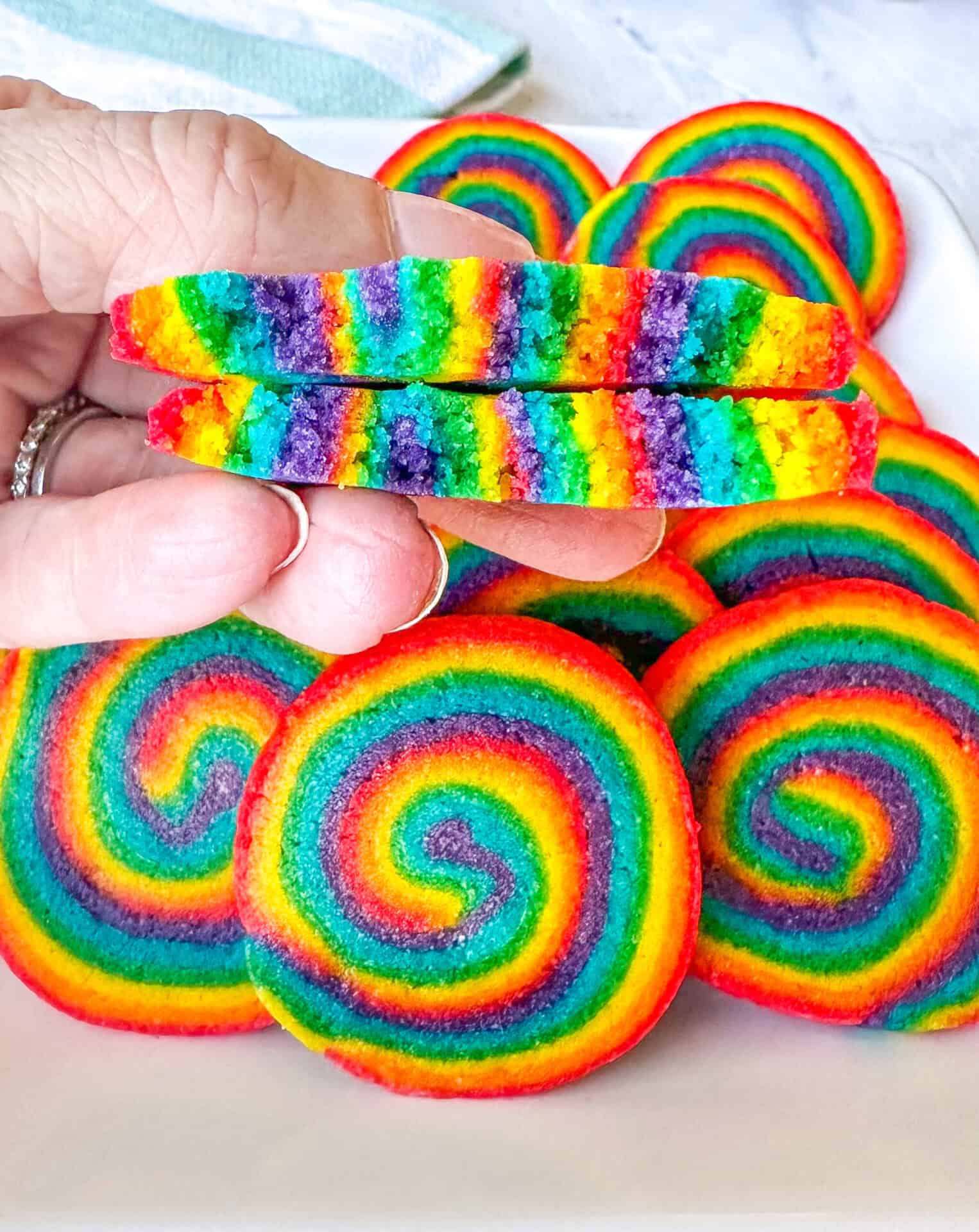 Rainbow Pinwheel Sugar Cookies Five Marigolds